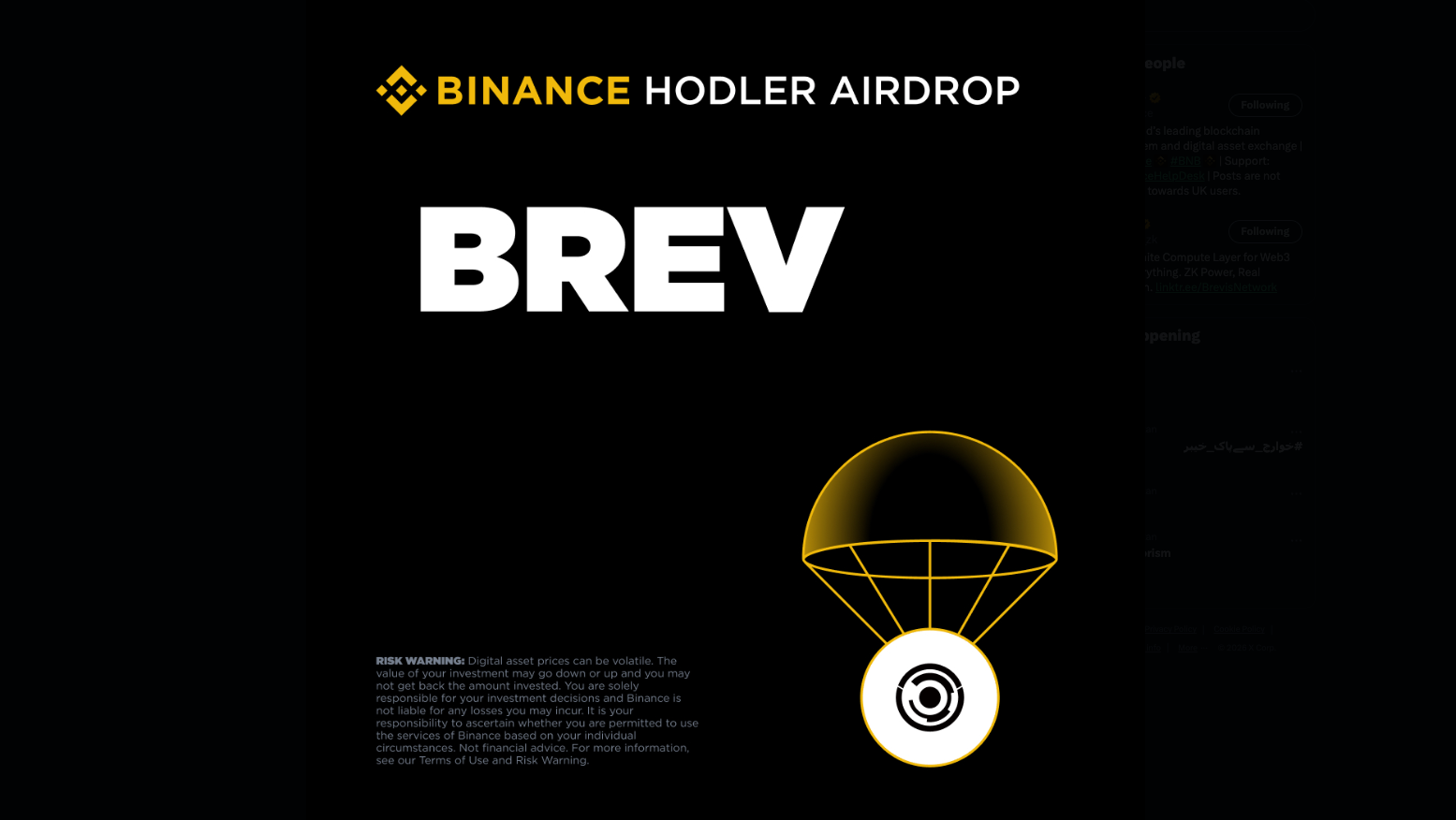 Binance Announces Brevis HODLer Airdrop as BREV Token Set for Upcoming Listing